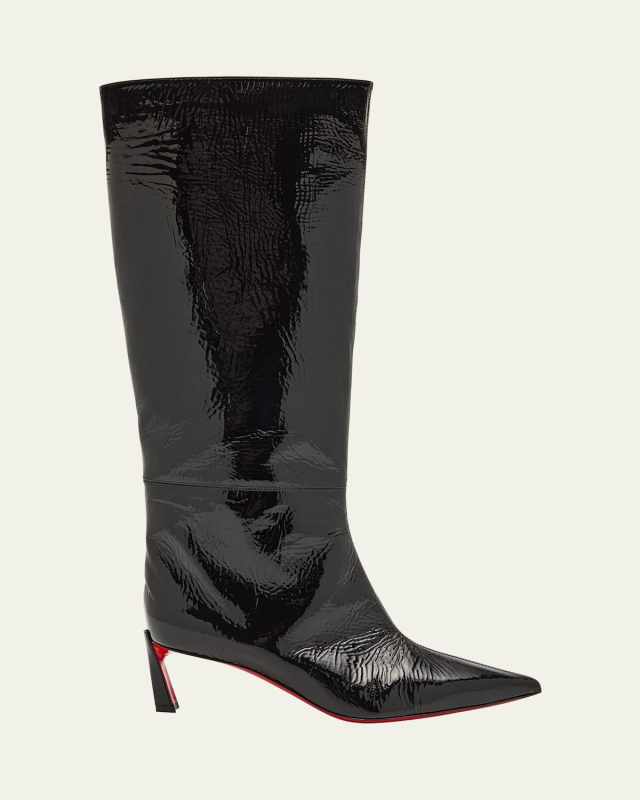 Patent Leather Red Sole Tall Boots